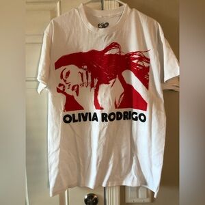 Olivia Rodrigo White and Red Graphic T-Shirt